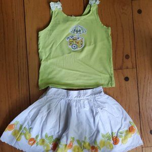 Girls Size 4/5 Janie & Jack Skirt & Shirt Bundle